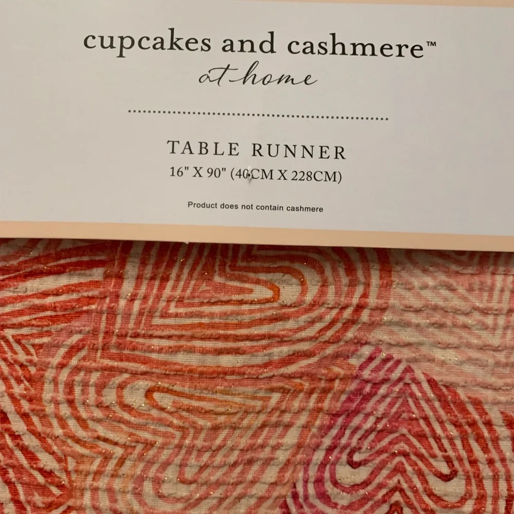 Cupcakes and Cashmere Multi Colored Hearts Valentines Day Table Runner